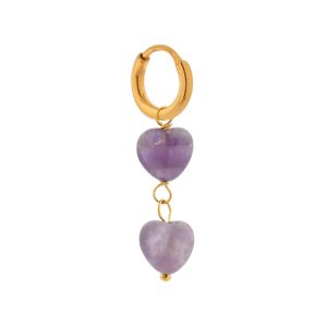 Purple hearts hoops Gold