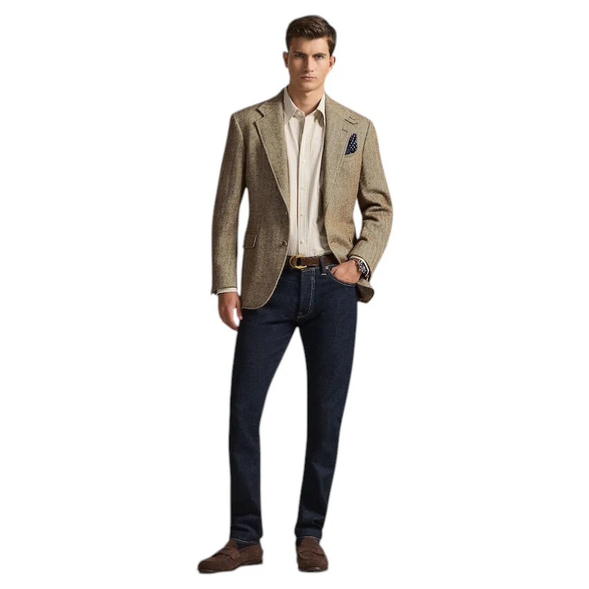 Polo Ralph Lauren Men hemd heren beige Custom fit stretch - Afbeelding 5