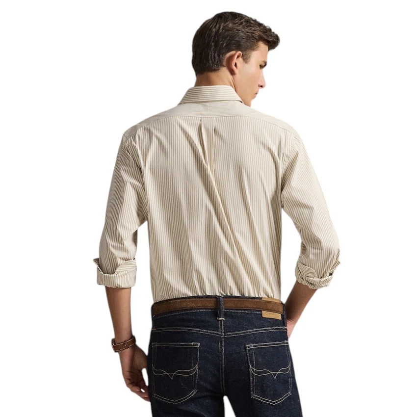 Polo Ralph Lauren Men hemd heren beige Custom fit stretch - Afbeelding 4