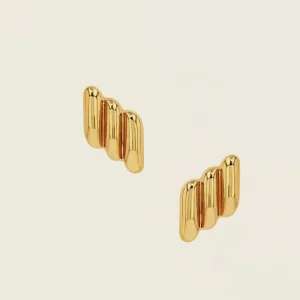 Anine Bing - Sieraden - Diagonal Ribbed Earrings - Gold