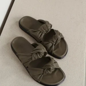 Dear Frances - Slippers - Tye - Leather - Khaki
