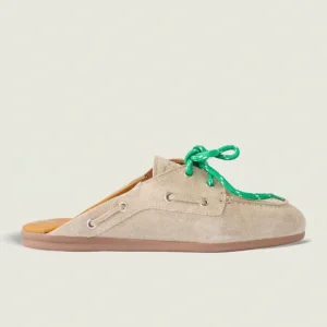 Posa - Loafers - Boat Loafer Mule Suede - Light Taupe